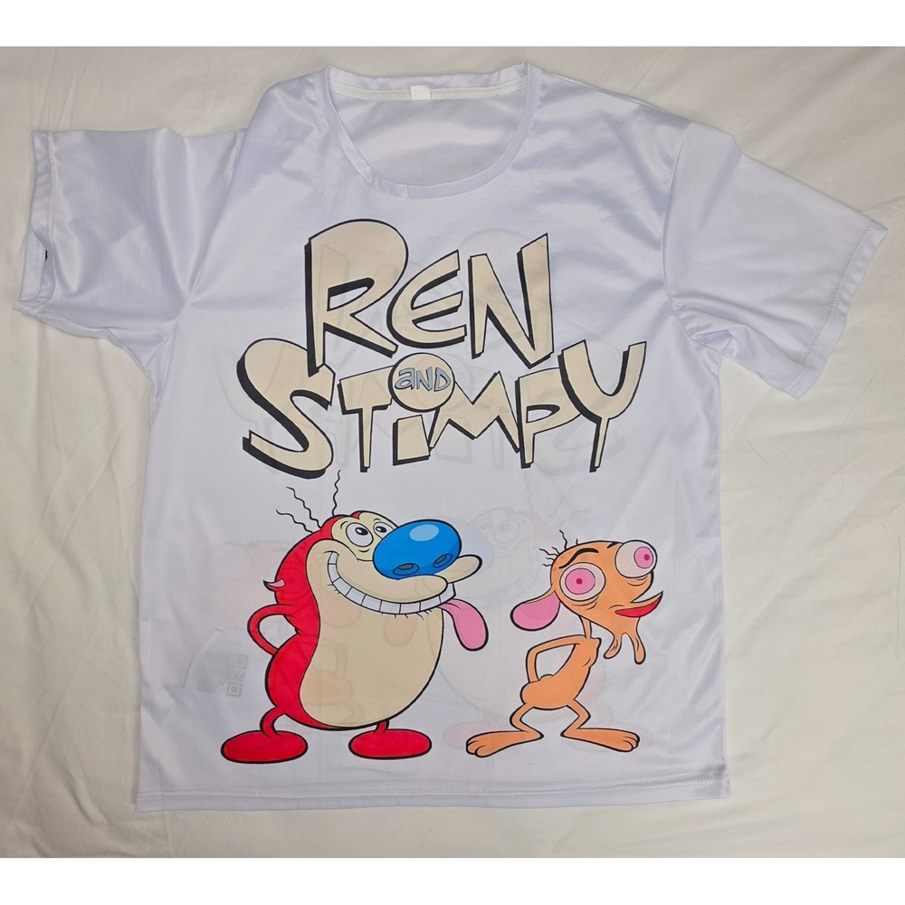 Ren & Stimpy Shirt 3XL Graphic Tee Nickelodeon Cartoon Y2K Style Unbranded